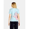 thumbnail image 5 of Disney Stitch Women’s Juniors Graphic Front/Back Print T-Shirt with Short Sleeves, Sizes XS-3XL, 5 of 5