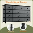 thumbnail image 4 of Romorgniz Dresser TV Stand, 13 Drawer Dressers for Bedroom, Chest of Drawers for 45" Long TV, Fabric Dresser for Storage, Gray, 4 of 8