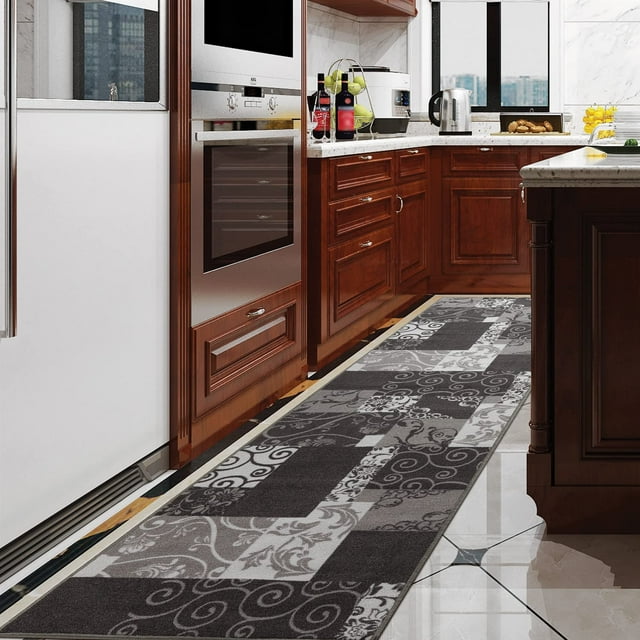 BY COCOON 2'x7' Runner Rug| Kitchen Rug Washable Rug Hallway Runner Runners Rugs for Hallway Non Slip (57 cm x 213 cm Grey Rug)