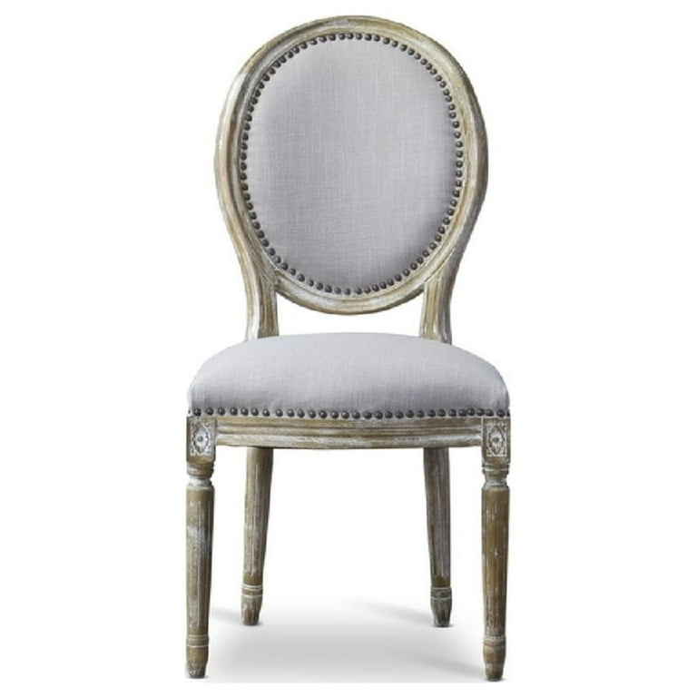 Baxton Studio Clairette Wood Traditional French Accent Chair—Round Baxton Studio Clairette Wood Traditional French Accent Chair—Round
