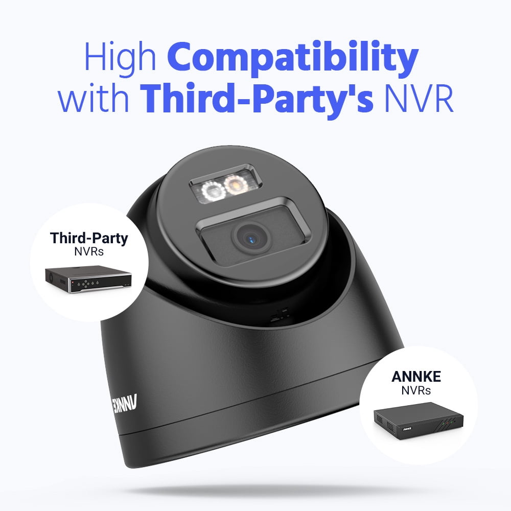 ANNKE 3K PoE Security Camera, Outdoor Turret Surveillance Wired Cameras for Home Security, AI Human/Vehicle Detection, Smart Dual Light, Color Night Vision, 120 dB WDR, 2.8mm Lens, Built-in Mic
