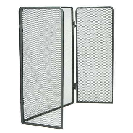 Fireplace Screens Doors - Mind Reader 3 Panel Fire Place Screen Door Panel, Room Divider, Black