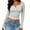 Gray-shirts, variant on Women Slim Fit Button Shirts, Ribbed Button Front Round Neck Long Sleeve Fashion Tops, Outdoor Trendy Summer Fall Blouse