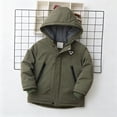 thumbnail image 6 of Nilvkv Boys Puffer Jacket, Boys Winter Jacket, Solid Color Hooded Long Sleeve Padded Jacket with Pockets Green 3-4 Years Green 3-4 Years, 6 of 6