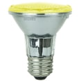 thumbnail image 2 of Sunlite - Yellow LED PAR20 Reflector Light Bulb, 3 Watts, 120 Volts, Medium Base, 30,000 Hour Lamp Life, 30 Lumens, Narrow Flood, 30° Beam Angle, Energy Saving, Multi-Use, Indoor/Outdoor (6 Pack), 2 of 6