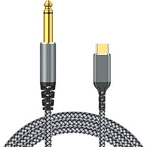 USB-C to 1/4" TS Guitar Cable, 10FT, Nylon Braided, for Recording & Singing