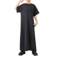 thumbnail image 6 of Mercatoo Kids Arabic Thobes for Boys 𝐌uslim Thobe Short Sleeve Kaftan Robe 𝐈slamic Prayer Dress Middle Eas𝐭 Ramadan Eid Outfit, 6 of 9