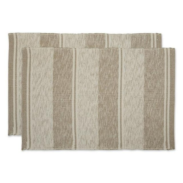 Design Imports Tapis en Fil Recyclé CAMZ12748&44; Marron Panaché - Lot de 2