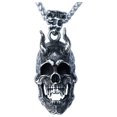 thumbnail image 1 of ZMY Home Skull Necklace Stainless Steel Gothic Jewelry Punk Cool Devil Horned Demon Pendant Necklaces, 1 of 8