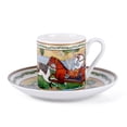 thumbnail image 4 of STP GOODS Running Horse Bone China Espresso Coffee Cup and Saucer Set of 4 for 2 in Gift Box 3.38 fl oz (100 ml) Porcelain Coffee Cup Set, White Green Yellow, 4 of 15