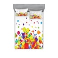 thumbnail image 2 of Ambesonne Colorful Fitted Sheet & Pillow Sham Set, Abstract Circle Rounds, Twinxl, Multicolor, 2 of 3