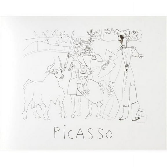 Pablo Picasso 22589 Chevalier Picador Dans LArene- Lithograph on Paper 29 In. x 22 In. - Black- White