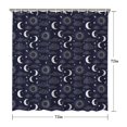 thumbnail image 5 of Dark Blue Sun Moon Cloud Pattern Shower Curtain 72"x72" ,Bathroom Decorative Shower Curtains Set with 12 Hooks,Modern Waterproof Washable Shower Curtain, 5 of 6