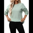 thumbnail image 2 of Sudadera de Gran Tamaño para Mujer, Cuello Redondo, Larga, Jersey de , Ropa de Moda de Otoño con Bolsillo Judías M, 2 of 10