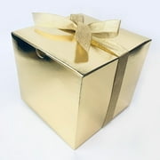 10 Boxes 6x6x6 Inch Metallic Gold Embossed Gift Box - Gift Boxes for Gift Gifting, Party, Wedding, Holidays