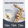 thumbnail image 6 of Wowow Gold Double Handle High-Arc Widespread Deck Mounted kitchen faucet filter for kitchen sink With Side Spray in Brass, 6 of 7