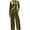 Green, variant on Women Velvet 2‑Piece Outfit Full Zip Stand Collar Jacket Drawstring Waist Wide Leg Pants Velour Loungewear Pant Suit Solid Color Fall Winter Tracksuit