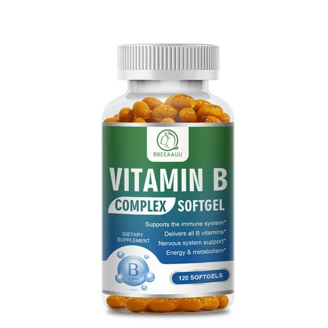 Complejo de Vitaminas B con Biotina y Ácido Fólico - B1, B2, B3, B5, B6, B7, B9, B12 - 120 Cápsulas - Sin Gluten y No GMO