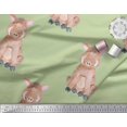 thumbnail image 2 of Soimoi Green Rayon Fabric Pig Animal Print Sewing Fabric Yard 56 Inch Wide, 2 of 3