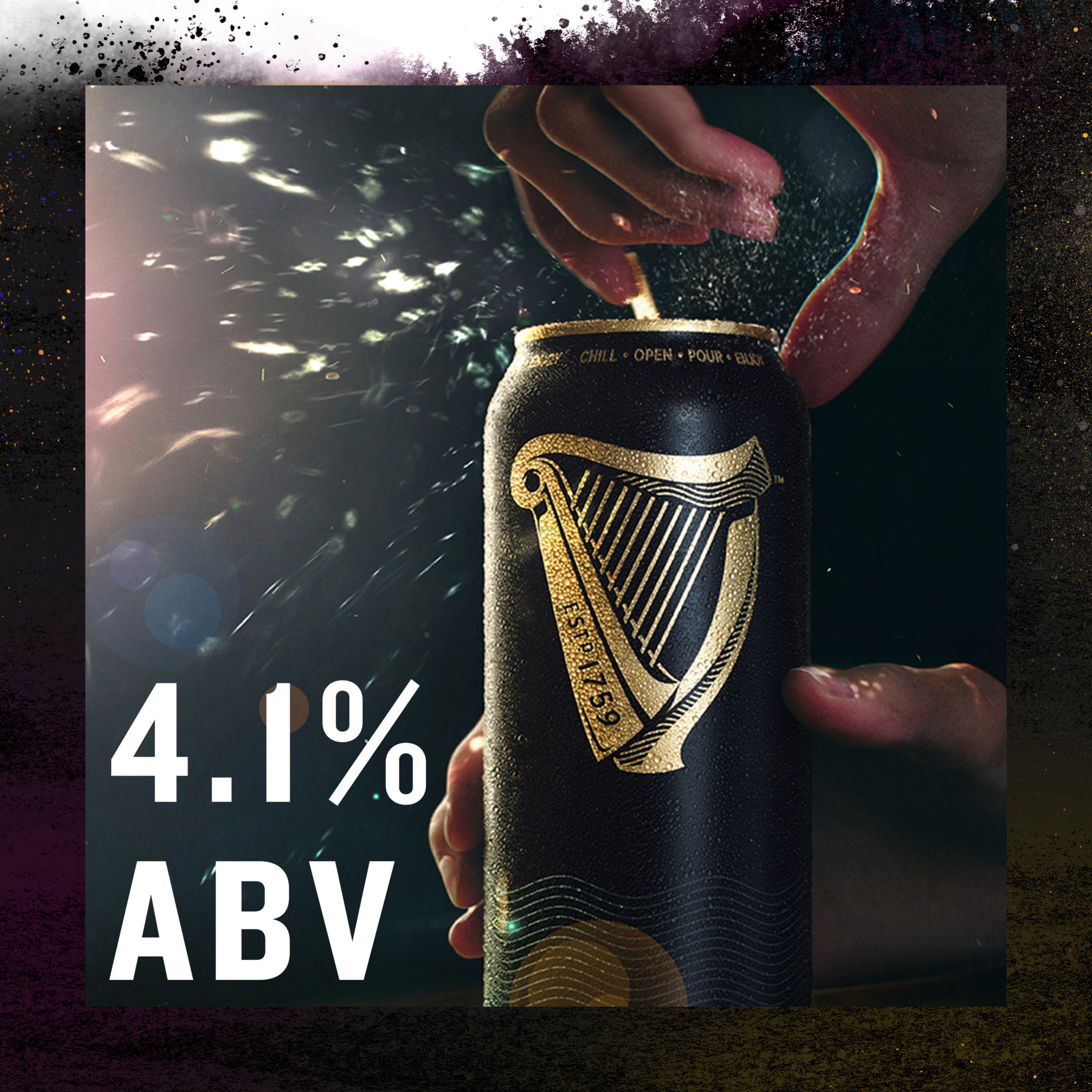 Guinness Draught Stout Import Beer, 8 pack cans, 14.9 fl oz, 4.1% ABV