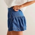 thumbnail image 4 of utcoco Women's 2026 Denim Shorts Casual Summer High Waisted Wide Leg Buttons Pleated Ruffle Jean Shorts, 4 of 5