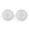 thumbnail image 2 of 1pc Resistant 304 Stainless Steel Beads Flat Round with Saint Benedict Medal Stainless Steel color 14.5x3mm Hole: 2mm, 2 of 4