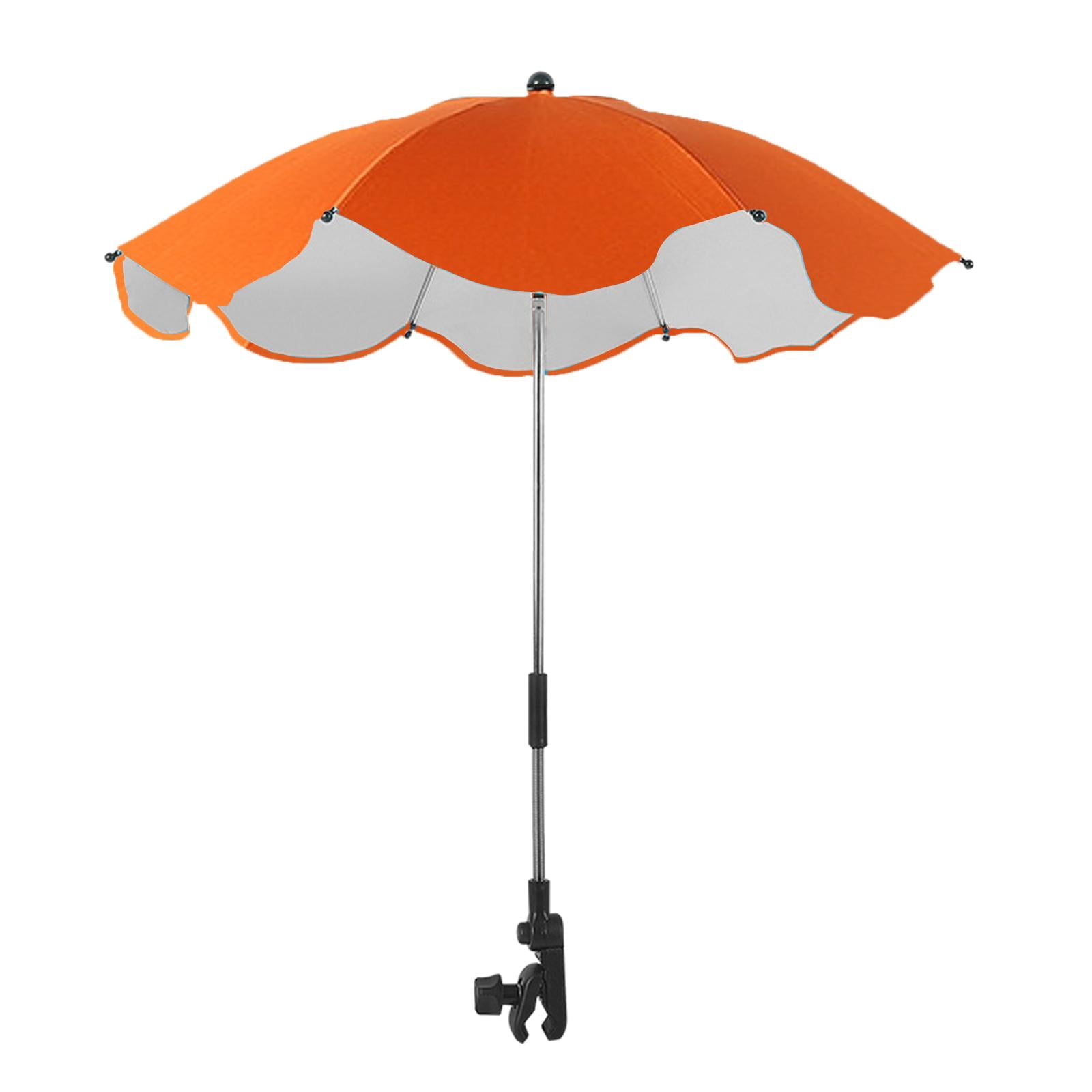 LeeQinersw Adjustable Clamp On Baby Stroller Umbrella Sun Shade Infant Buggy Pram Pushchair Orange