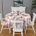 thumbnail image 2 of Pioneer Flower Floral Print Pattern Round Tablecloth 60"x60",Wrinkle Wipeable Table Cloth for Kitchen Dining Room Picnic Patio Party, 2 of 6