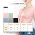 thumbnail image 2 of Women's Sexy Casual Tie Knotted Front Soft Rib Jersey Crop Top - Made in USA, 2 of 5