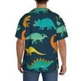 thumbnail image 5 of KLL Cartoon dinosaur Print Men's Shirt Short Sleeve Button Down Summer Cuba Beach Shirts- XX-Large, 5 of 7