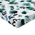 thumbnail image 4 of Ambesonne Botanical Fitted Sheet, Retro Flower Leaf Design, Queen Size, Dark Teal Slate Blue, 4 of 5