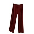 thumbnail image 3 of HVOBTTY Women's Long Pajama Pants, Pajama Pants for Women Plus Size, Women's Casual Fashion Thermal Fleece Elastic Waist Wide Leg Long Pants Home Sleep Pants Wine, M, 3 of 5