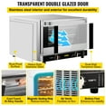 thumbnail image 6 of 60 Quart Commercial Convection Oven - Half Size Countertop Conventional Baking Oven with 4 Shelves,1800W Electric Toaster with Glass Viewing Door, Includes Baking Trays Wire Racks & Oven Gloves,120V, 6 of 7