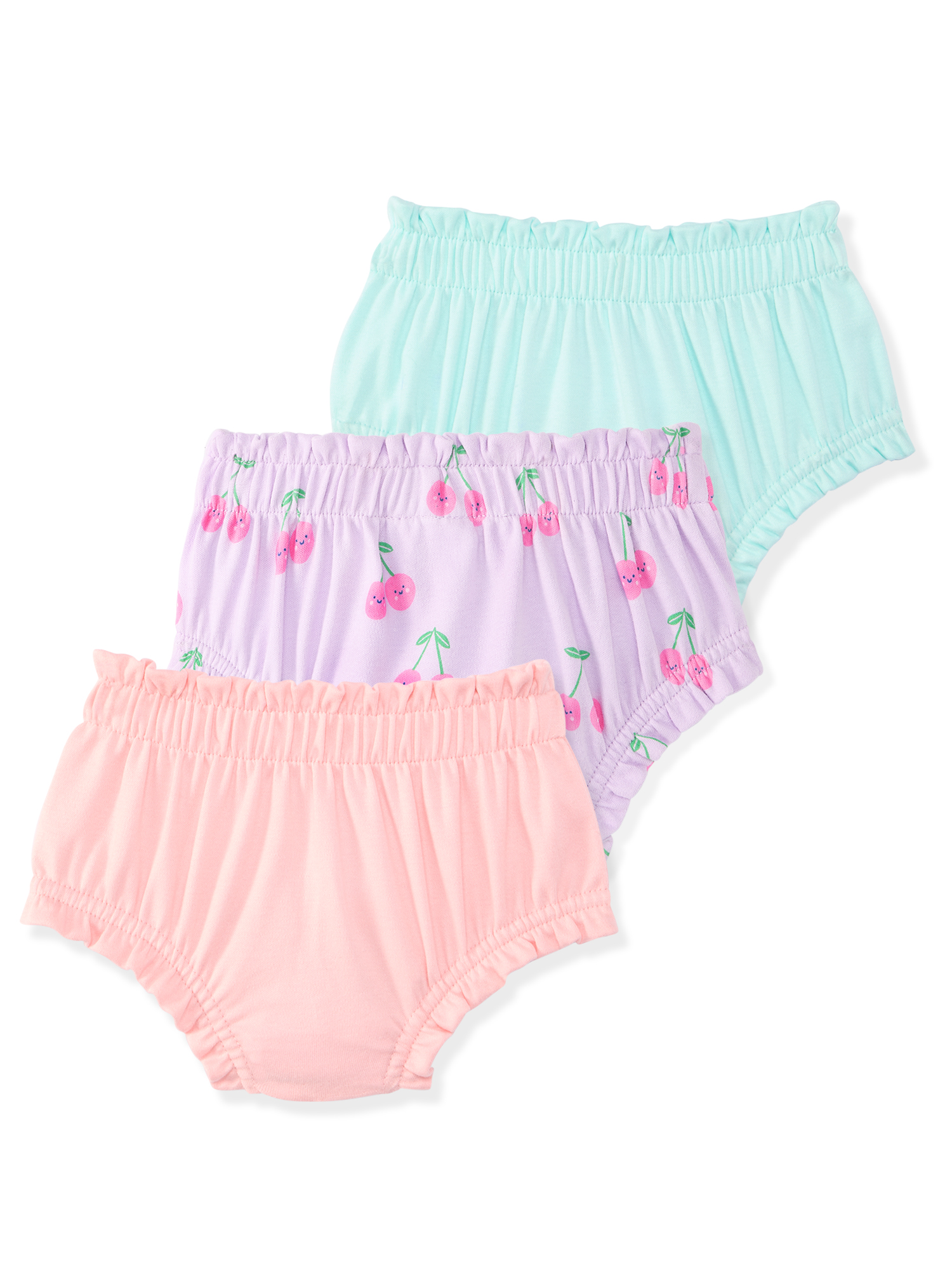Garanimals Baby Girls Cotton Bloomers, 3-Pack, Sizes 0-24M