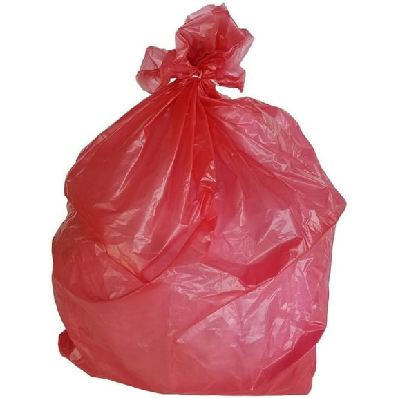 PlasticMill 50-60 Gallon, Red, 1.5 Mil, 38x58, 100 Bags/Case, Garbage Bags / Trash Can Liners.
