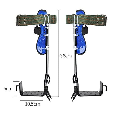 Tree Climbing Spikes Set 2 Gears with Adjustable Safety Harness Belt Straps Stainless Steel Tree Pole Climbing Shoes Tool for Picking Fruit Hunting Observation Indoor Climbing and Sports
