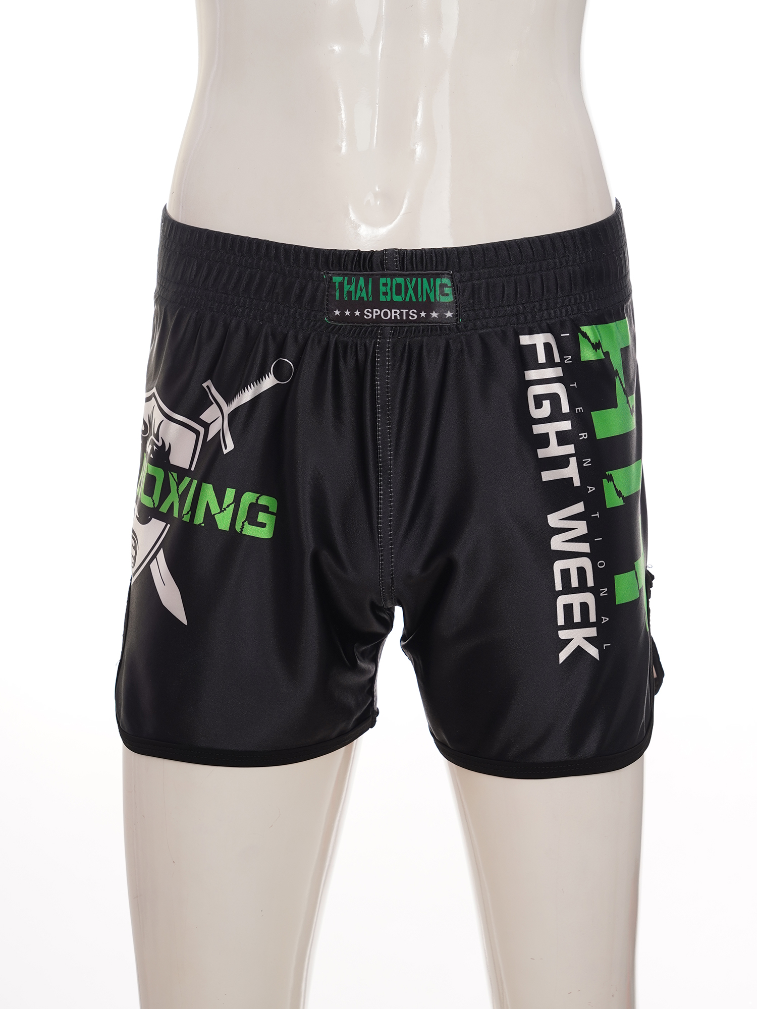 Pantaloncini Da Boxe Bambino/ragazzo - Per Muay Thai, MMA, Kickboxing, Materiale Elastico 95% Poliestere 5% Elastan