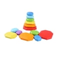 thumbnail image 2 of 7 piezas de madera de arco iris apilable piedra aprendizaje Montessori juguetes bloques juego de equilibrio para niños niñas regalos de vacaciones, 2 of 9
