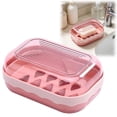 thumbnail image 2 of Leakproof Soap Dish with Lid & Draining Layer, Shatterproof Travel Bar Soap Holder Case Container, Portable Travel Size Toiletries Essentials for Camping, Gym, Bathroom, Pink, 2 of 6