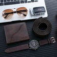 thumbnail image 2 of A08223Set de regalo para hombre, set de regalo de negocios, billetera + cinturón, pretina + gafas + reloj, 4 piezas/s, 2 of 5