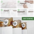 thumbnail image 4 of No Hook Shower Curtain with Snap in Fabric Liner Set- Farm Watercolor Chicken Sunflowers Bathroom Curtains with See Through Mesh Top Window, Retro Wood Board Waterproof Double Shower Curtain 72x84In, 4 of 9