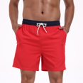 thumbnail image 4 of Mens Swim Trunks with Compression Liner 2 in 1 Quick Dry Bathing Suit Beach Shorts with Zipper Pockets, 4 of 8