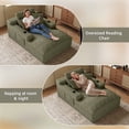 thumbnail image 4 of Rophefx 76" Oversized Chair Chaise Lounge Indoor, Corduroy Cloud Sofa Bed with Cup holder,Sleeper Reading Chair Boneless Couch for Living Room, Bedroom,Olive Green, 4 of 8