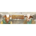 thumbnail image 2 of White Ladder 14x7 White Modern Wood Framed Museum Art Print Titled - Longhorn Welcome, 2 of 4
