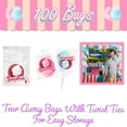 thumbnail image 3 of Cotton Candy Bags, Cotton Candy Supplies, Cotton Candy Bags with Ties, 11 1/2" x 18 1/2" Printed, Clear .80 mil Plastic, Paperboard Header, Easy Tear Off 100 Bags, 3 of 6