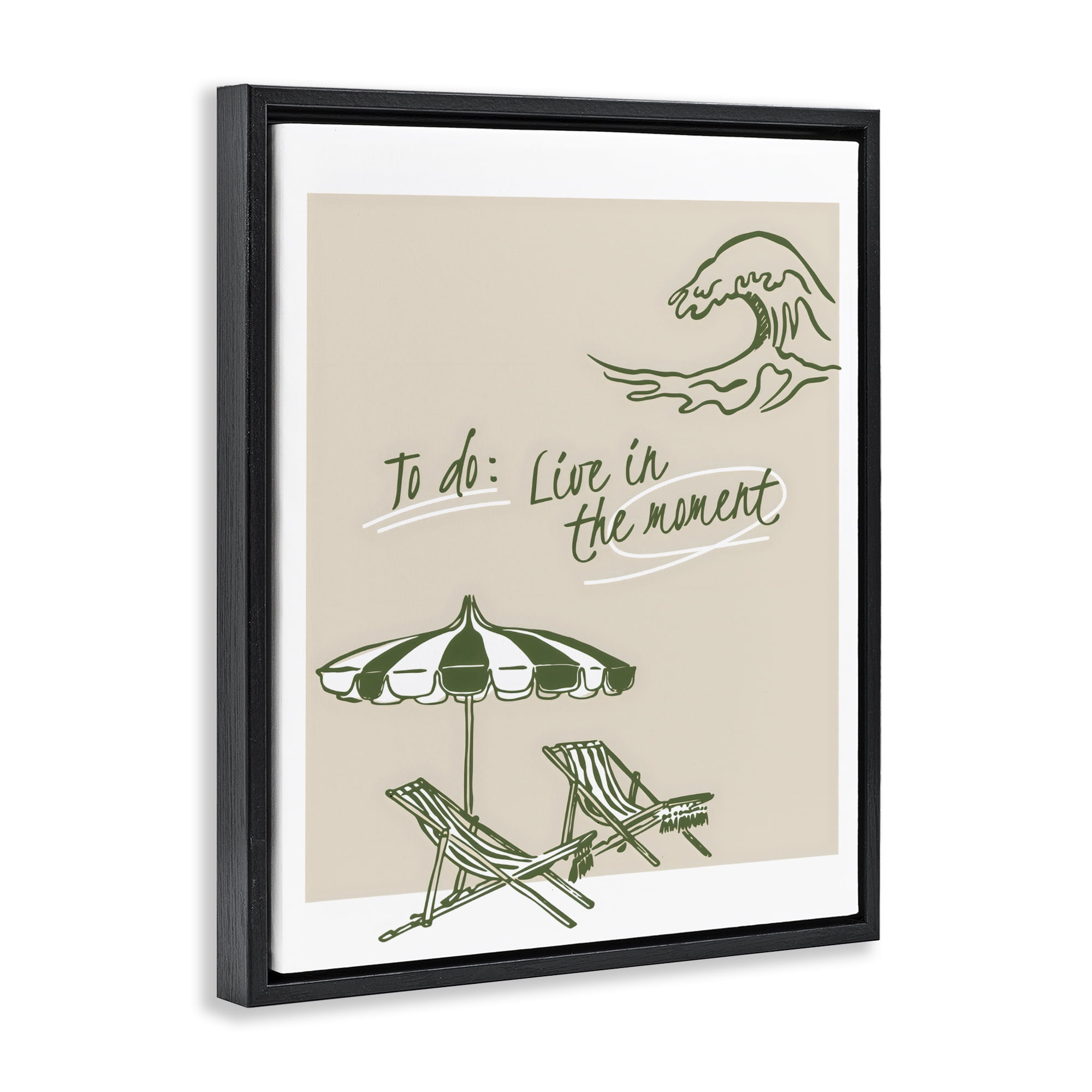 Stupell Industries To Do: Live In The Moment Black Framed Floater Canvas Wall Art, design by The Prints Vibe