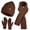 Brown, variant on Beanie Hat and Gloves Scarf Winter Set for Men and Women，Black