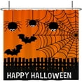thumbnail image 3 of Happy Halloween Shower Curtain Cartoon Spider Web Spooky Bats Fence Scary Night Trick or Treat Shower Curtains for Kids Bathroom Bathtubs Bath Decor Waterproof Fabric with Hooks 84x72 Inches, 3 of 6