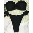 thumbnail image 5 of E8BF-traje de baño con falda para mujer, bañador Sexy de Color negro, conjunto de correa delicada, ropa de playa informal y fina, 5 of 5