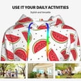 thumbnail image 4 of Lsque Watermelon Pattern Casual Women's Hoodie,Hooded Sweatshirt with Kangaroo Pocket,Pullover Hoodie with Eye-catching Drawstrings-Medium, 4 of 7